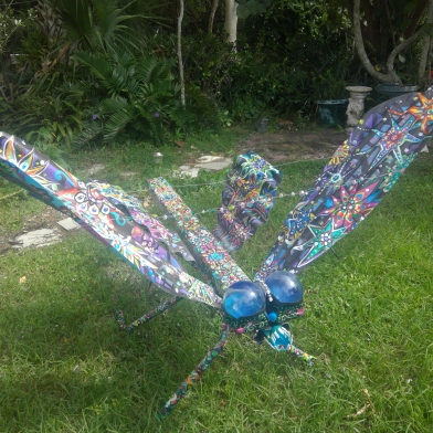 Intergallactic Dragonfly, mixed media sculpture,Susan T. Martin 2016, sold